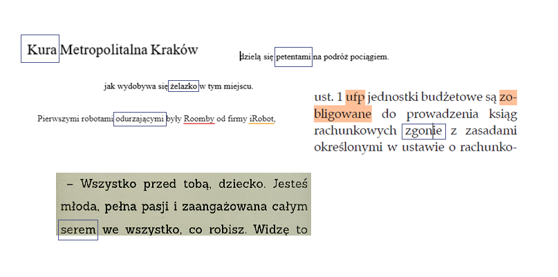 Przykłady literówek w tekstach, którym może zapobiec dobra redakcja i korekta